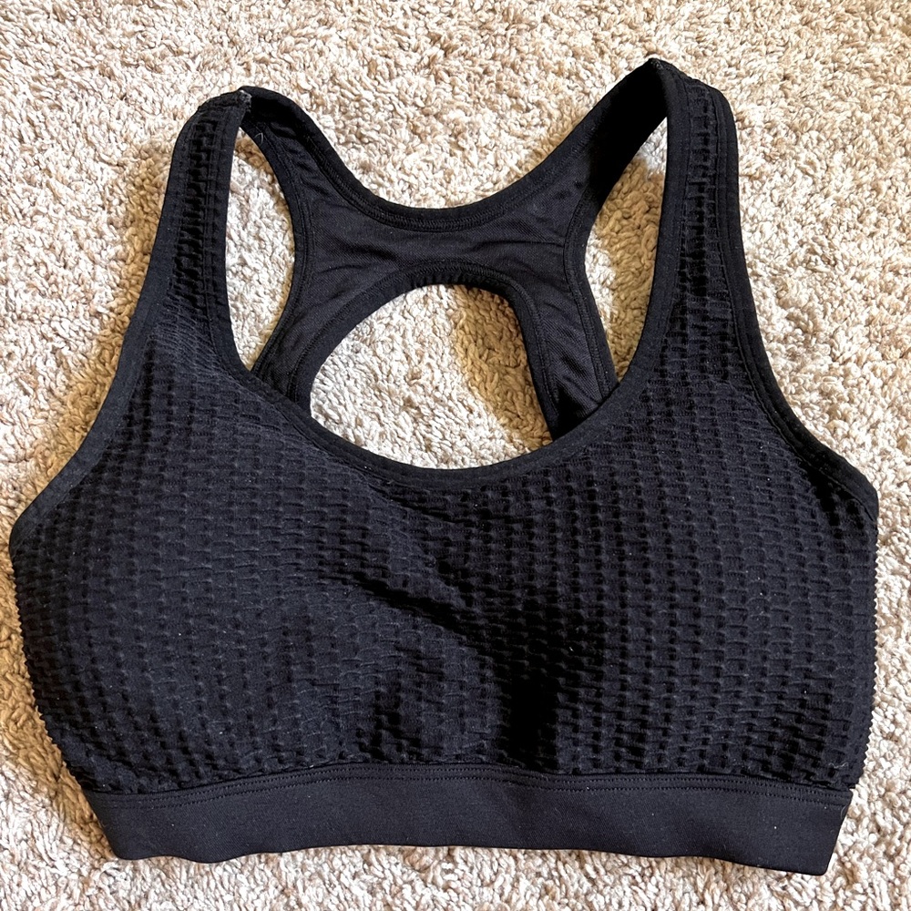 Black Mono B Sports Bra-Size medium Beautiful!Perfect Condition(only worn once)